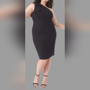Lane Bryant One Shoulder Black Dress, Sz 24 NWT